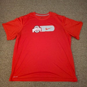 Nike Dri Fit Ohio State Buckeyes Center Swoosh Graphic Print T-shirt Sz XL
