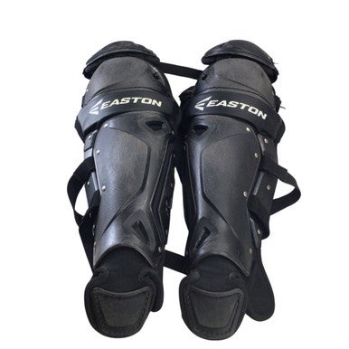 Used Easton QWIKFIT Catchers Leg Guards Black Youth 11760-S000082798