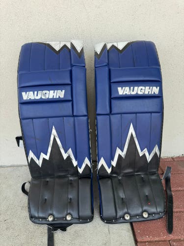 Blue 26" Junior Vaughn Velocity V9 Goalie Leg Pads (Used)