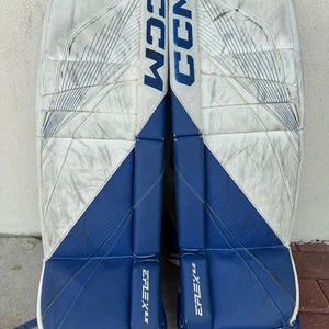Blue 28" Junior CCM Eflex 6.5 Goalie Leg Pads (Used)