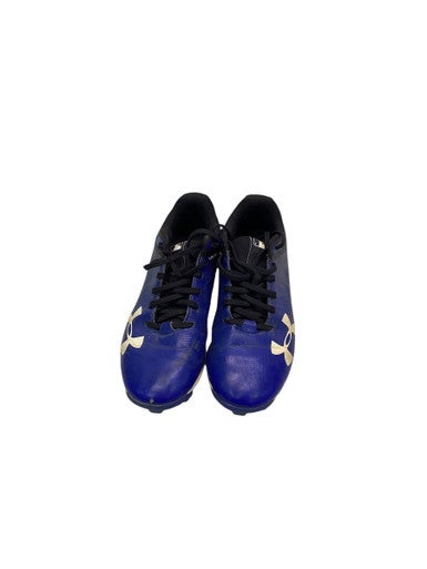 Used Under Armour BLK/BLU CLEATS BB/SB Cleats Black And Royal Blue Junior 04 11347-S000256757