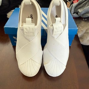 White Women's Size M 6.5 (W 7.5) Adult Adidas Superstar Shoes (New)