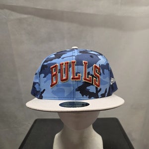 NWT Chicago Bulls New Era Blue Camo 59fifty 7 3/4 NBA