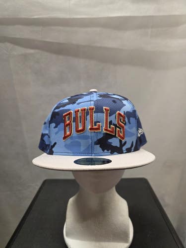 NWT Chicago Bulls New Era Blue Camo 59fifty 7 3/4 NBA