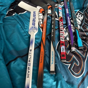 WILLING TO NEGOTIATE Youth Bauer Mystery Mini Left Hand Hockey Stick (Used)
