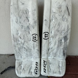 White 23" Youth Warrior Ritual G4 Goalie Leg Pads (Used)