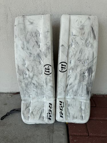 White 23" Youth Warrior Ritual G4 Goalie Leg Pads (Used)