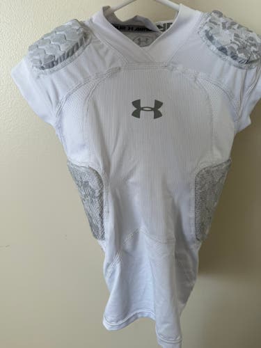 White Small Boys Under Armour padded Shirt (Used)