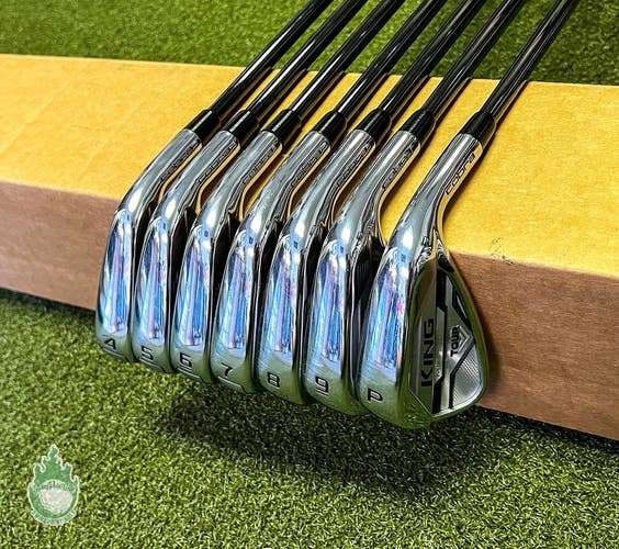 Used RH 2022 Cobra King Tour Irons 4-PW $-Taper 120g Stiff Steel Golf Set