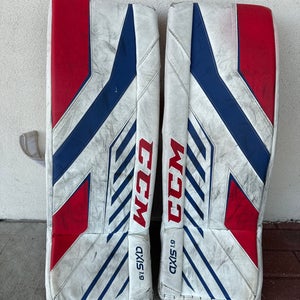 White 30" Intermediate CCM Axis 1.9 Goalie Leg Pads (Used)