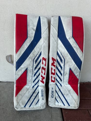 White 30" Intermediate CCM Axis 1.9 Goalie Leg Pads (Used)
