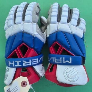 White Maverik Max Lacrosse Gloves 14"