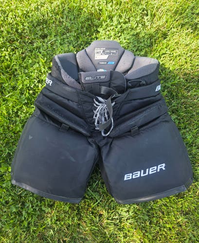 Black Intermediate Large Bauer Elite Hockey Goalie Pants