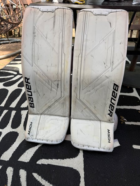 Bauer Mach Pro Hockey Goalie Leg Pads Size Senior Medium 34”