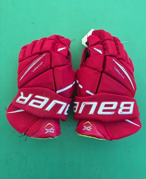 Red Junior Bauer Vapor 2X Gloves 12"