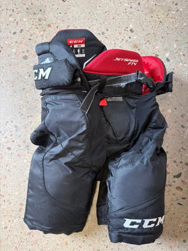 Black Junior Small CCM Jetspeed FT4 Hockey Pants (Used)