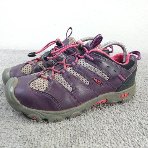 Keen Koven Low Girls Size 2 Shoes Hiking Outdoor Sneakers Purple Leather Lace Up