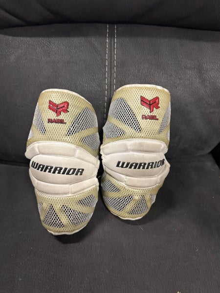 Used Warrior RABIL Lacrosse Arm Pads/Guards White LG