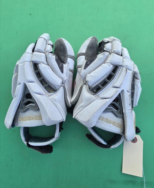 White Goalie Maverik Rome Lacrosse Gloves 12"