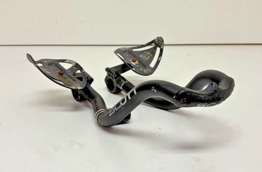 Vintage 1990s SCOTT 250mm Black Aluminum Clip-On Aerobar 26mm Clamp Diameter