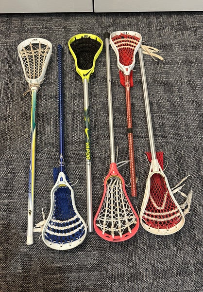 6 lacrosse sticks for one price! Will sell fast! Act fast!