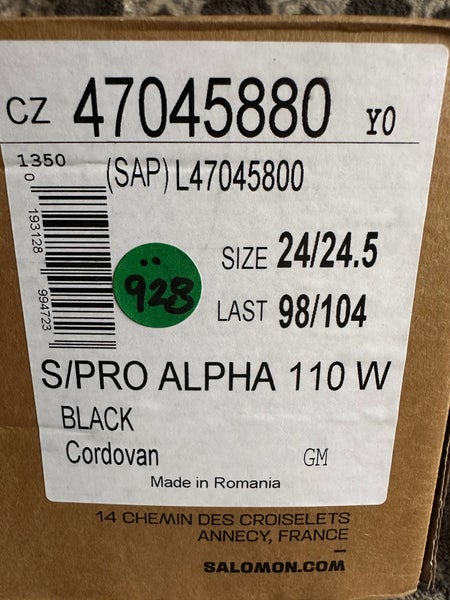Brand New! Salomon S Pro Alpha 110-Size 24.5