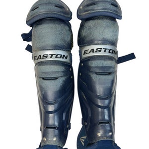 Used Easton GAME TIME Catchers Leg Guards Navy Blue Youth 11835-S000198603