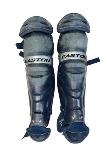 Used Easton GAME TIME Catchers Leg Guards Navy Blue Youth 11835-S000198603
