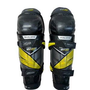 Used Bauer ULTRA SONIC Youth Shin Guards Black And Gold 10" 11835-S000198808