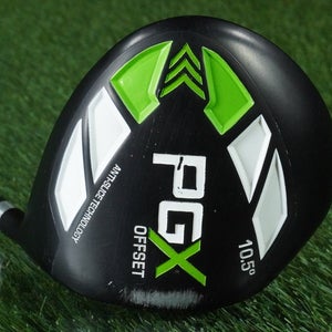 PINEMEADOW PGX DRIVER ANTI-SLICE OFFSET GRAPHITE SENIOR FLX 10.5 RH + HEADCOVER