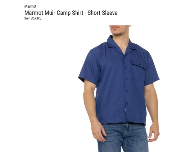NEW Marmot Muir Camp Shirt - Short Sleeve with tags MSRP$70