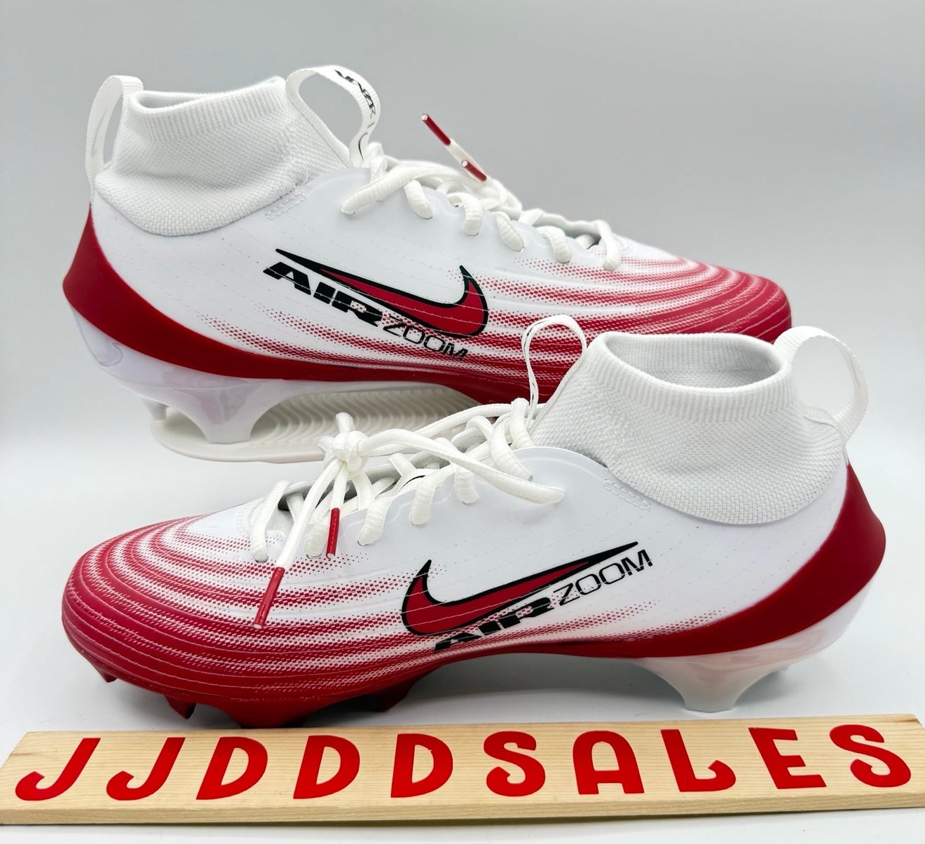NIKE Zoom Air Vapor Pro 1 Football‎ Cleats Mens Size 8 White Red FB3298-102 Nike Zoom Air Vapor Pro 1 Football Cleats White Red Men main image 2