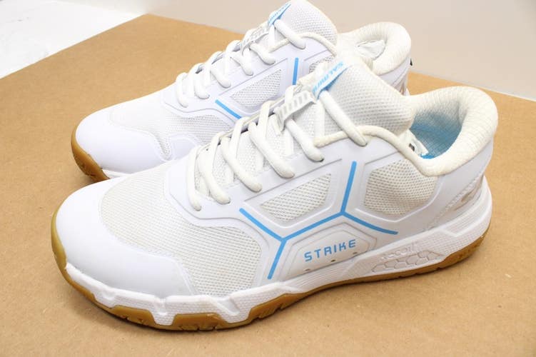 NEW W/O BOX WOMEN SALMING RECOIL STRIKE INDOOR / SQUASH SHOES (WHT/SILV) SZ 9.5