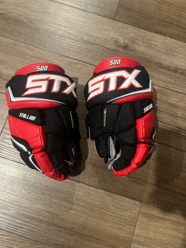 STX Stallion 500 SENIOR HOCKEY Gloves 12" - LIKE NEW CONDITION