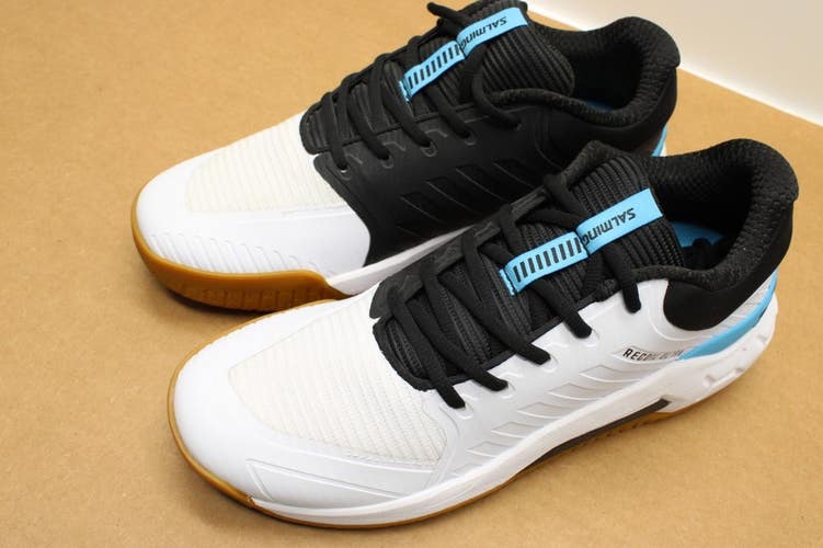 *N W/O BOX* MEN'S SALMING RECOIL ULTRA INDOOR / SQUASH (WHT/BLK) #1223071 SZ 9.5