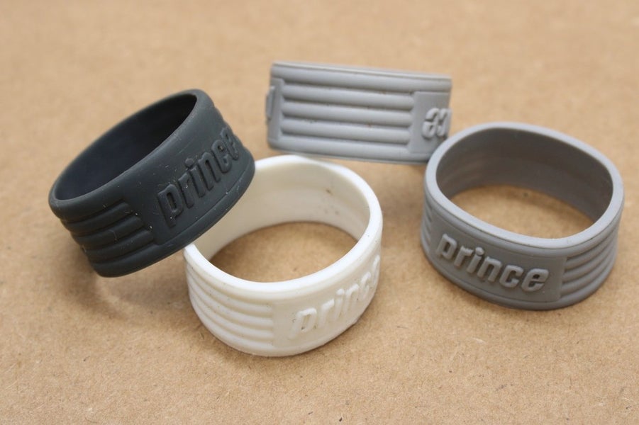 PRINCE (TRADITIONAL STYLE) RUBBER GRIP BAND FOR TENNIS RACQUETS (USED) QTY: 4