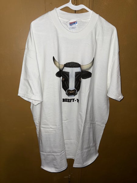 Vintage 90’s Hanes Graphic Beefy Cow Short Sleeve T Shirt Promo Men’s Size XL US
