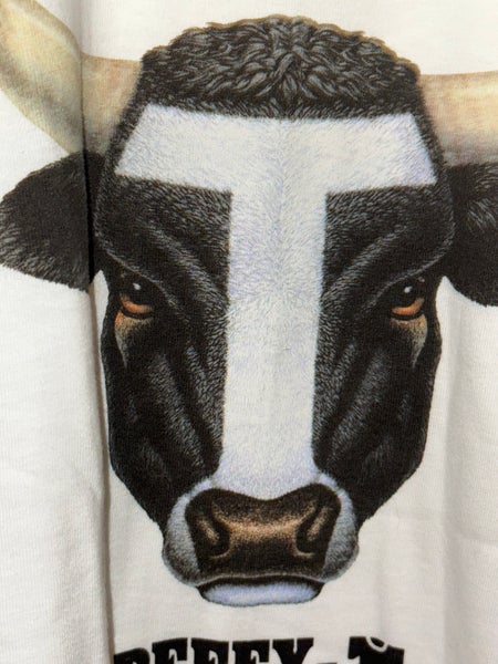 Vintage 90's Hanes Graphic Beefy Cow Short Sleeve T Shirt Promo