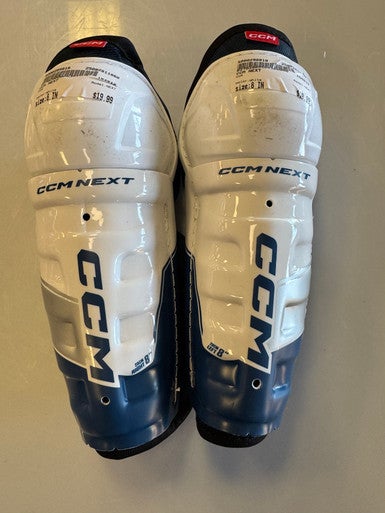 Used CCM NEXT Youth Shin Guards White 8" 11860-S000298919