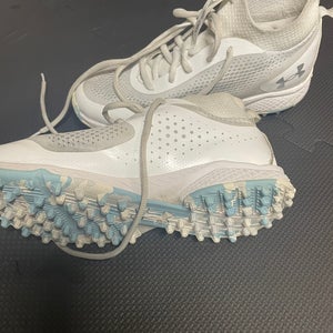 White Men's Size M 6.5 (W 7.5) Adult Under Armour Turf Cleats (Used)