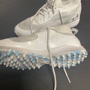 White Men's Size M 8.5 (W 9.5) Adult Under Armour Turf Cleats (Used)