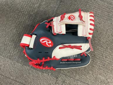 Used Rawlings PLAYERS SERIES BB/SB Glove RH Throw Navy Blue 11" 11614-S000222626