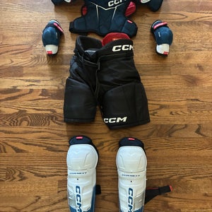 CCM Next Hockey Shoulder (Youth L)/Elbow (Youth L) /Shin Pads (10") & Pants (Youth L) (Used)