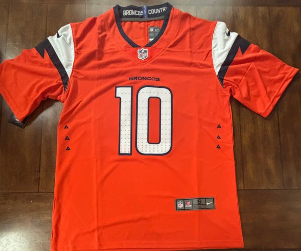 Denver Broncos Bo Nix #10 Adult Small Jersey Orange NWT