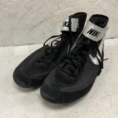 Used Nike 366683-004 Wrestling Shoes Black Senior 10.5 11855-S000191916