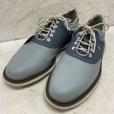 Used Foot Joy Traditions 57902 Mens Golf Shoes Grey And Royal Blue Senior 11 11855-S000191903