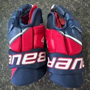 Red White and Blue Junior Bauer Vapor 3X  Gloves 12" (Used) red white and blue!