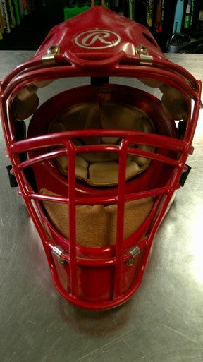 Used Rawlings COOLFLO Catchers Helmet w/Mask Red LG 11868-S000065851