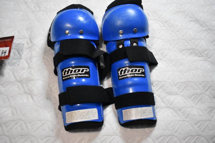 Thor Adult Riding Protection, Knee/Shin, Blue - 2 PAIR
