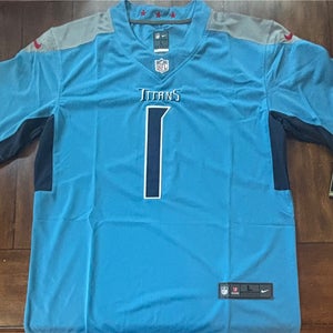 Cam Ward Tennessee Titans Light Blue /Home Jersey Size Large New with Tags